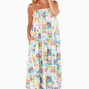Show Me Your Mumu Around The World Linen Blend Maxi Dress Size Large - Colorful
